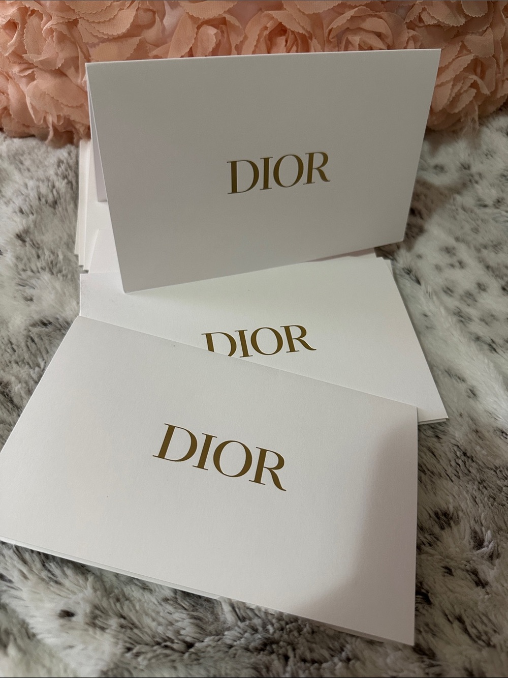 10 Dior White Cards with Gold Logo ( Bridesmaid Cards or Gifting Ideas ) NEW